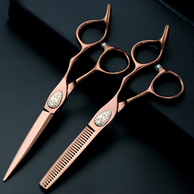 Rose gold 6-inch hairdressing scissors
